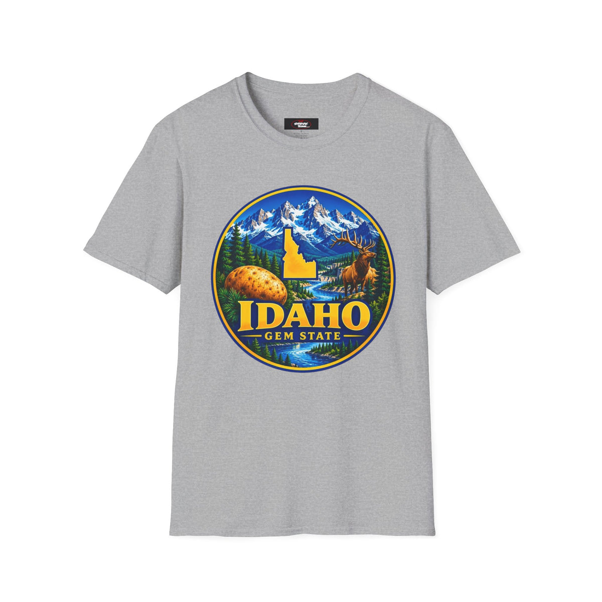 Idaho Gem State T-Shirt — Scenic Mountain, Moose & Potato State Pride