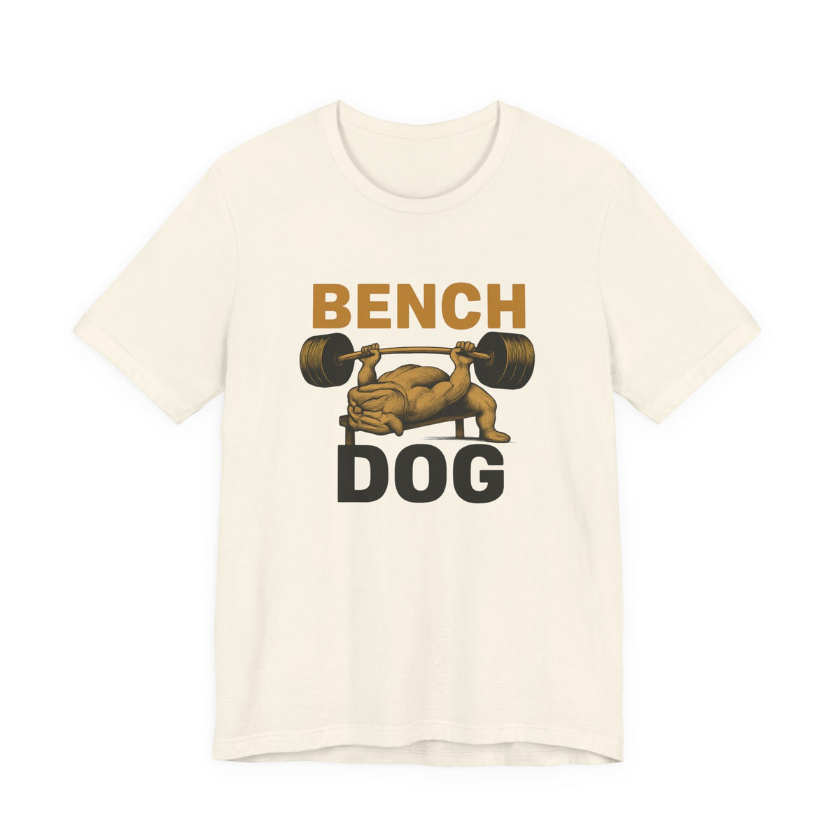 Energetic Dog Lifter graphic on a T-shirt