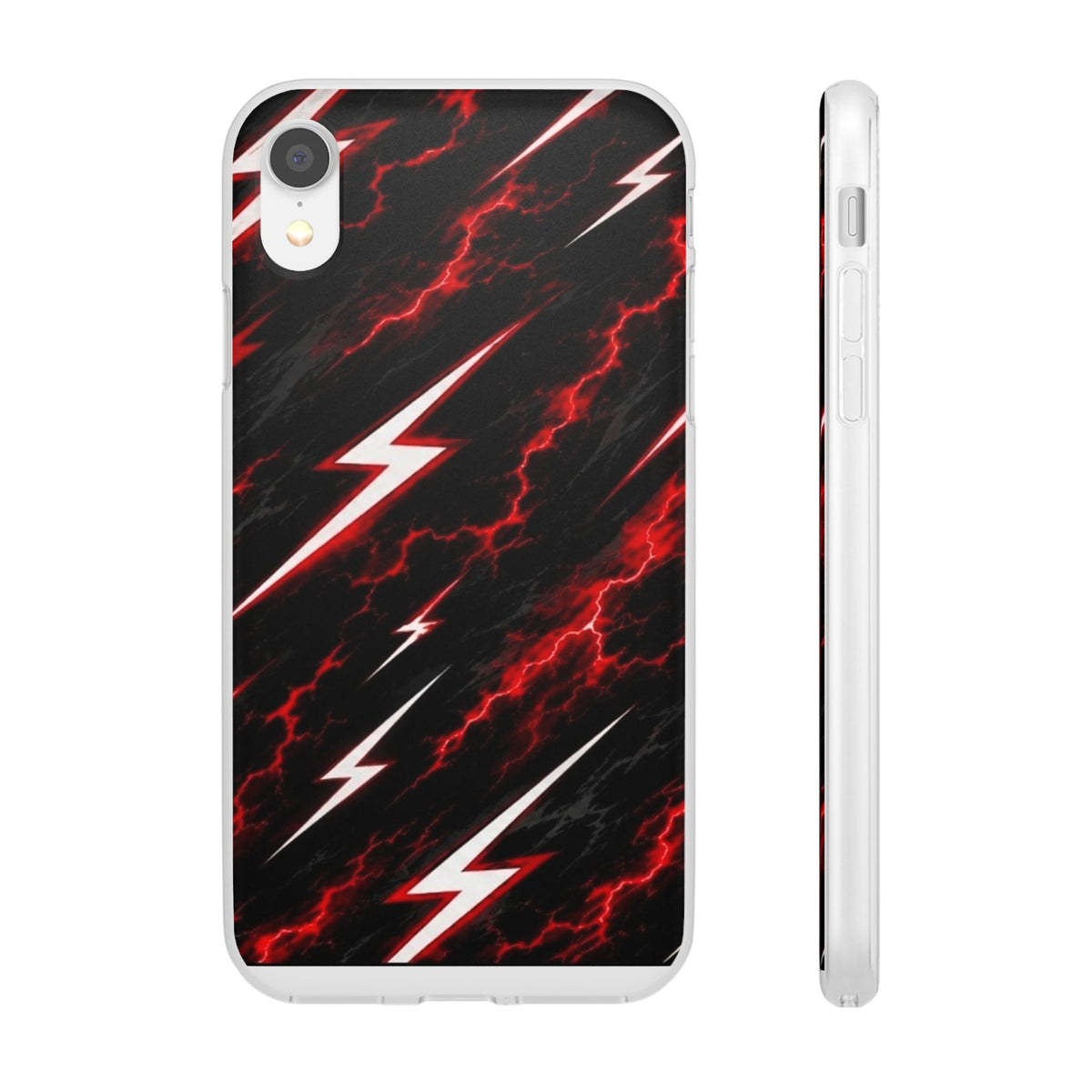 Phone Case — Red Lightning Bolt Storm Flexi Case