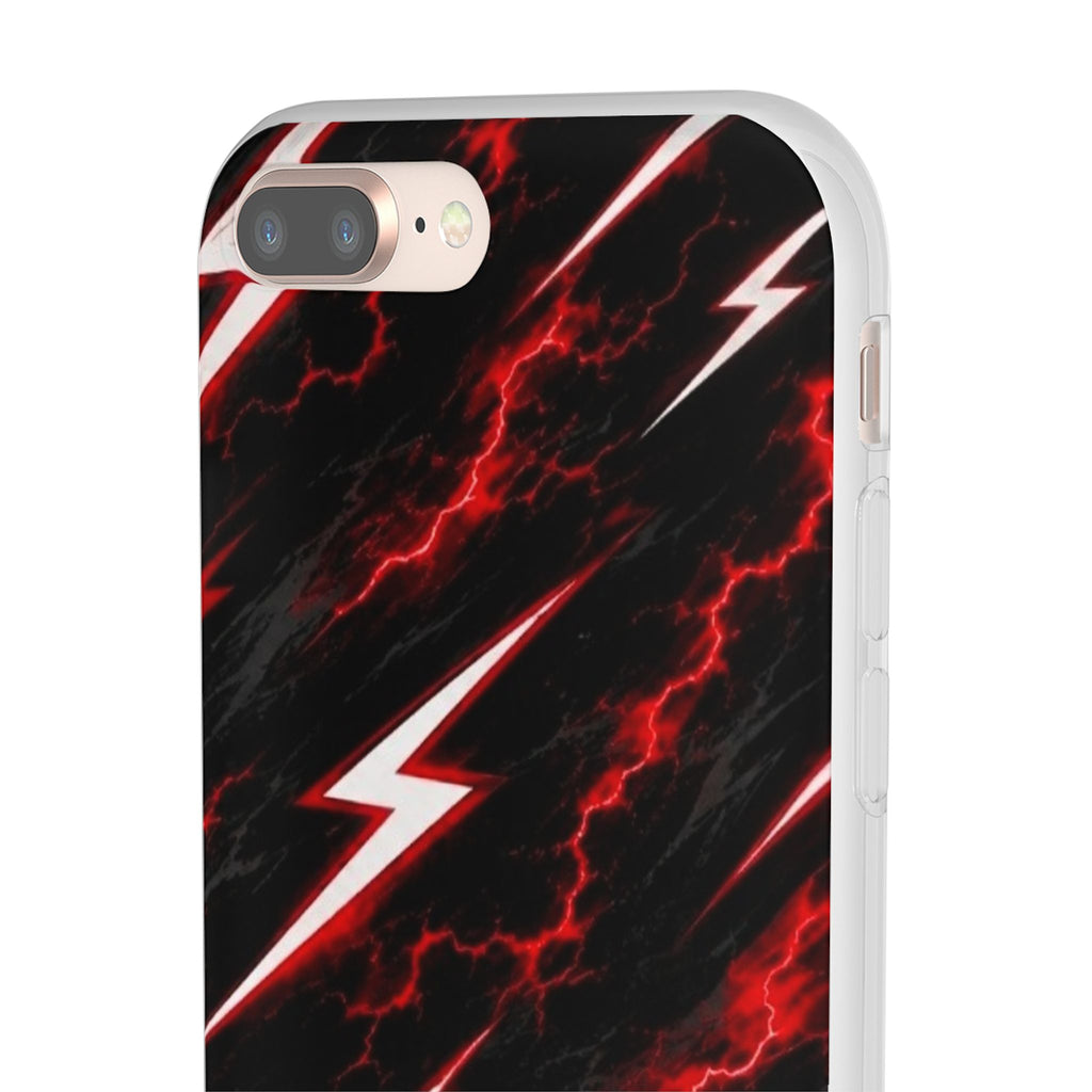 Phone Case — Red Lightning Bolt Storm Flexi Case
