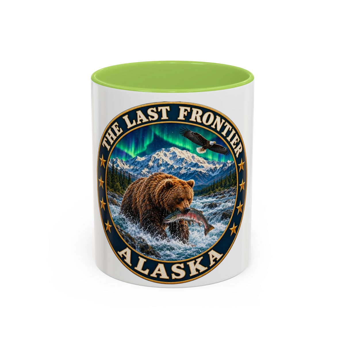 Alaska The Last Frontier Mug — Bear & Northern Lights Coffee Cup (11/15oz)