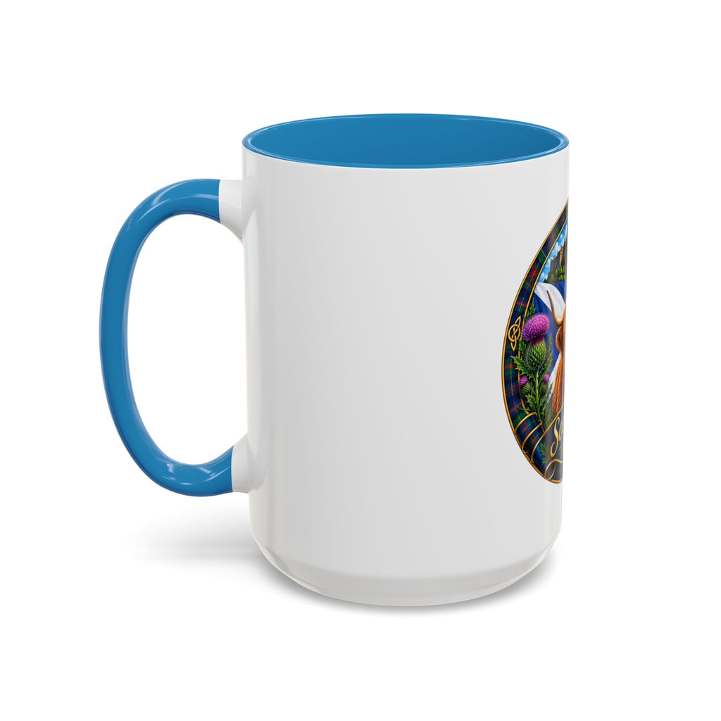 Scotland Highland Cow Accent Coffee Mug — Scottish Castle & Thistle Design