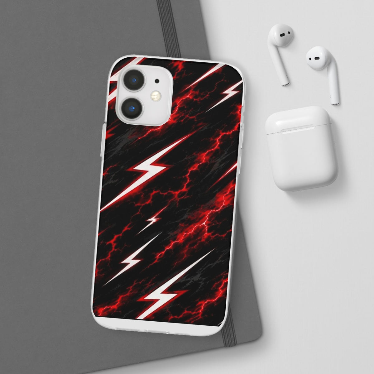 Phone Case — Red Lightning Bolt Storm Flexi Case