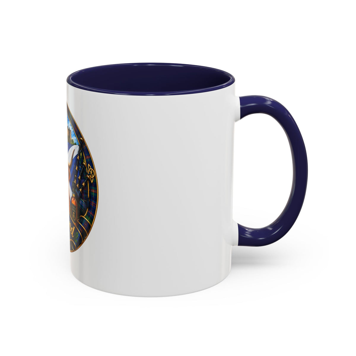 Scotland Highland Cow Accent Coffee Mug — Scottish Castle & Thistle Design