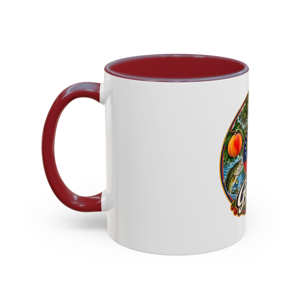 Georgia State Emblem Coffee Mug – Peach, Magnolia & Outdoors Souvenir (11/15oz)