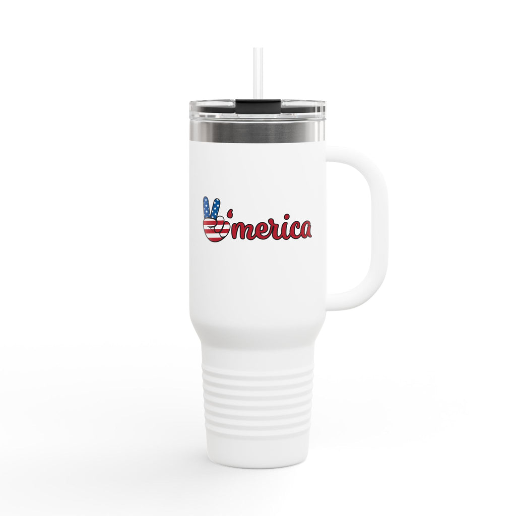 'Merica Flag Peace Sign 40oz Insulated Travel Mug