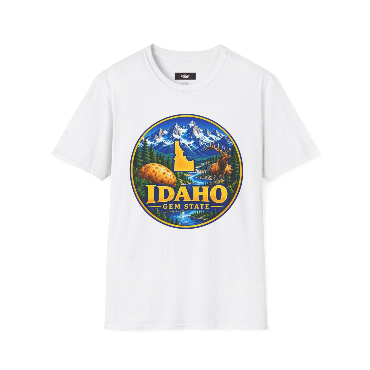 Idaho Gem State T-Shirt — Scenic Mountain, Moose & Potato State Pride