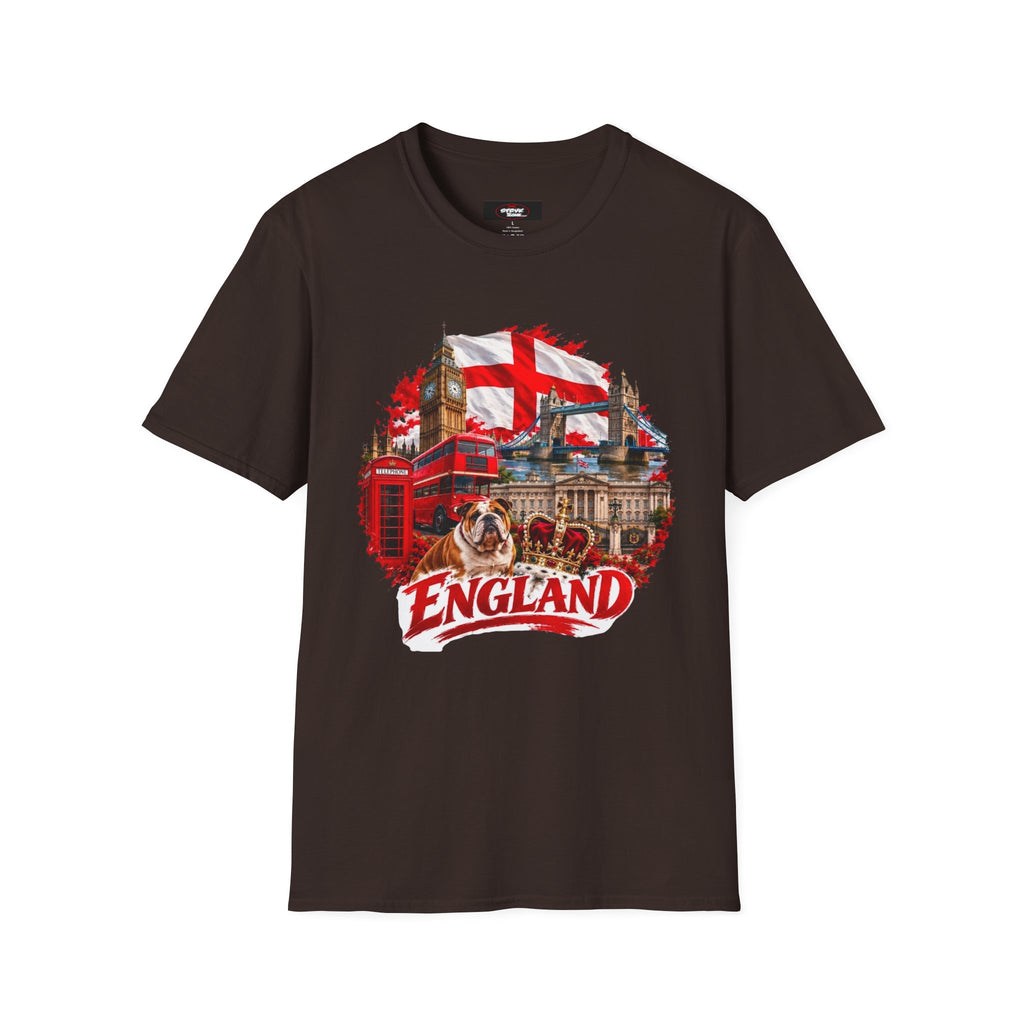 England Collage T‑Shirt — London Icons & St. George’s Flag Design
