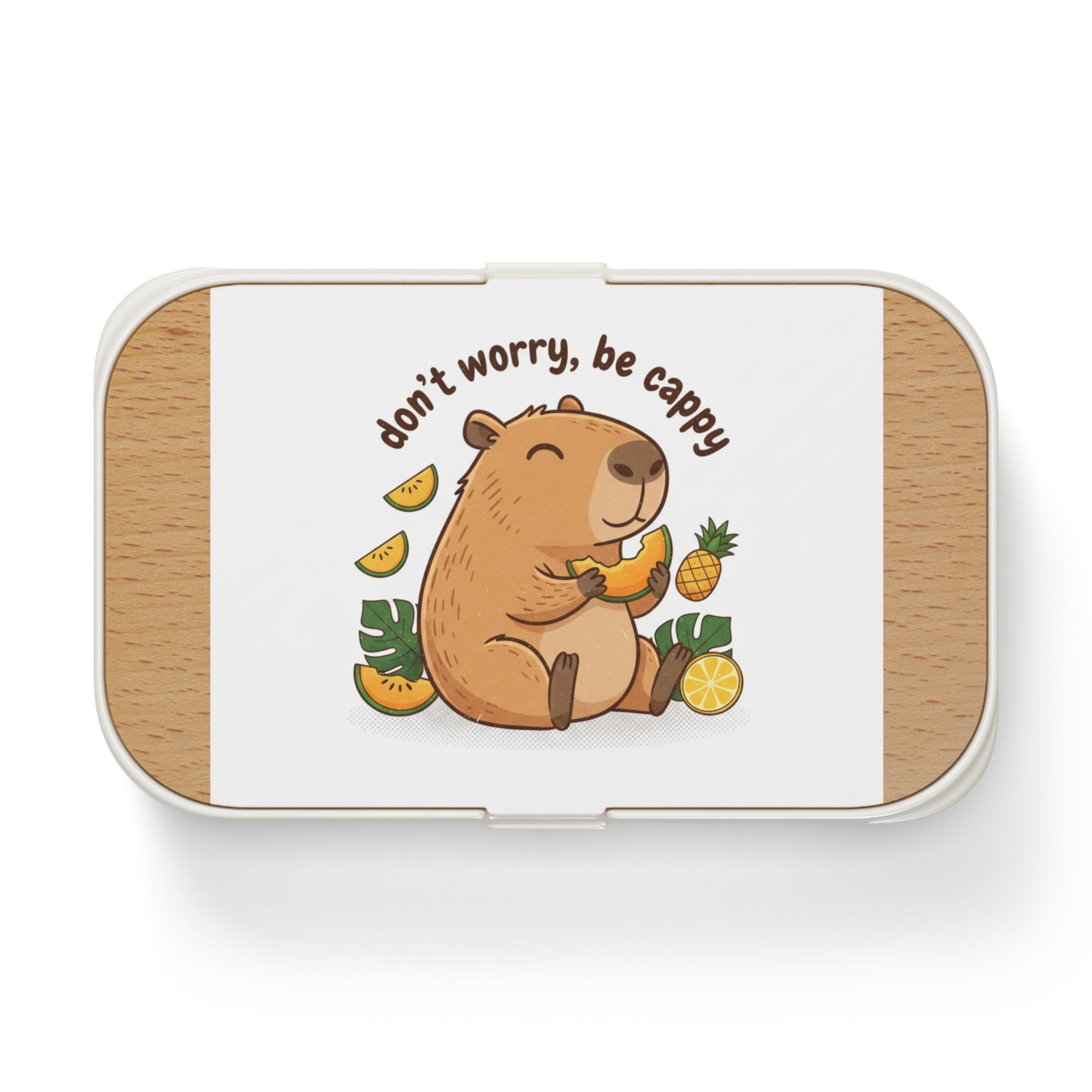 Bento Lunch Box — Capybara "Don't Worry Be Cappy" Cute Lunchbox