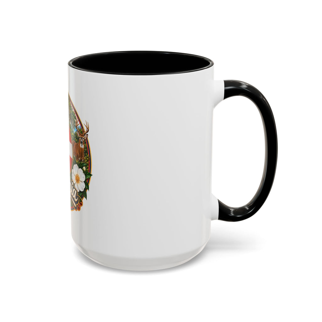 Georgia State Emblem Coffee Mug – Peach, Magnolia & Outdoors Souvenir (11/15oz)
