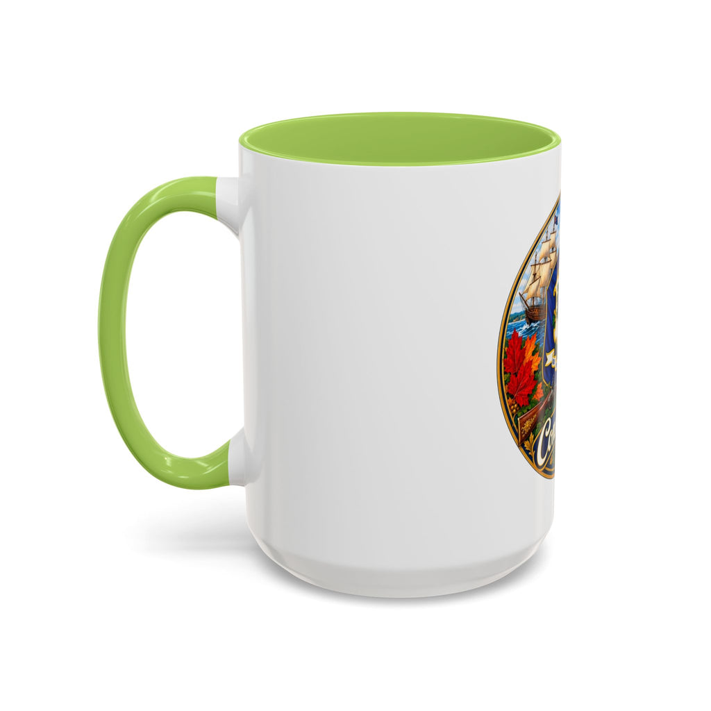 Connecticut State Crest Accent Coffee Mug — Scenic State Seal Design (11/15 oz)