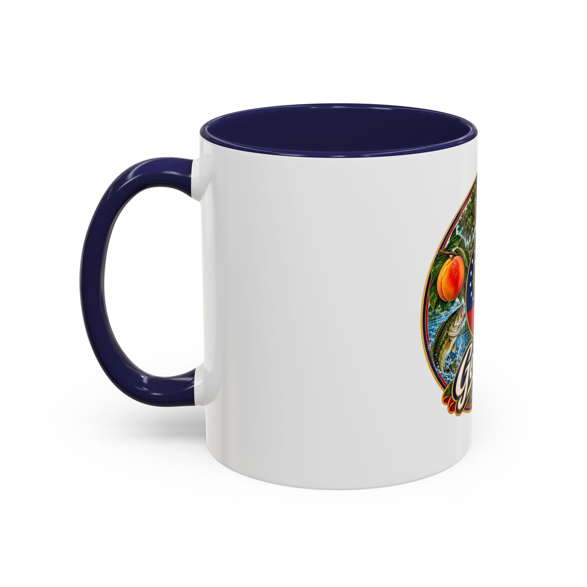 Georgia State Emblem Coffee Mug – Peach, Magnolia & Outdoors Souvenir (11/15oz)