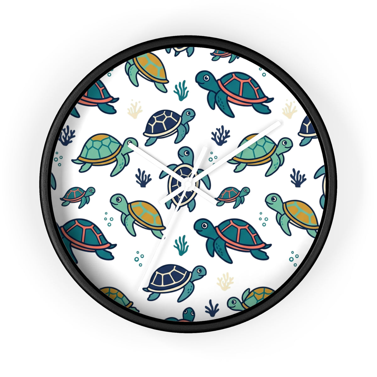 Sea Turtle Wall Clock — Cute Nautical Nursery Clock for Kids’ Room