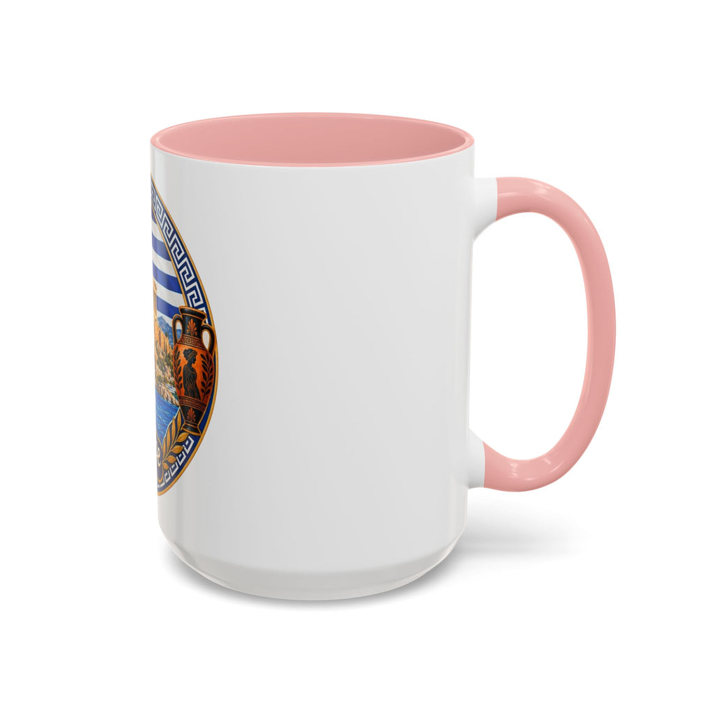 Greece Scenic Accent Coffee Mug – Acropolis, Olive & Blue Flag Design (11/15oz)