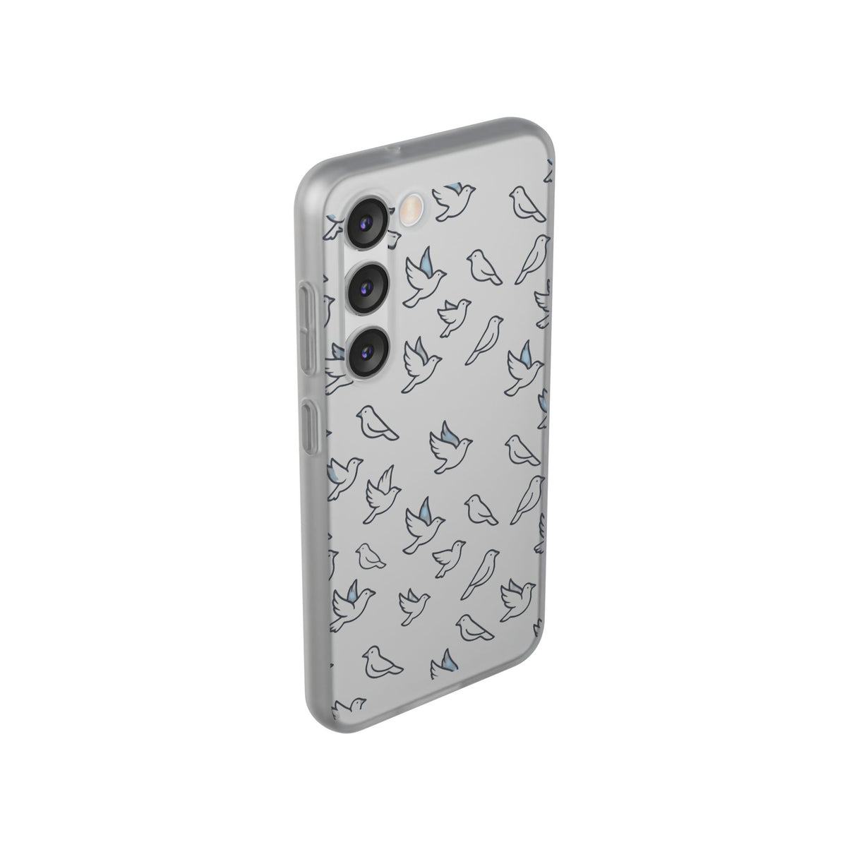 Dove Pattern Flexi Phone Case — Minimal White Bird Protective Case