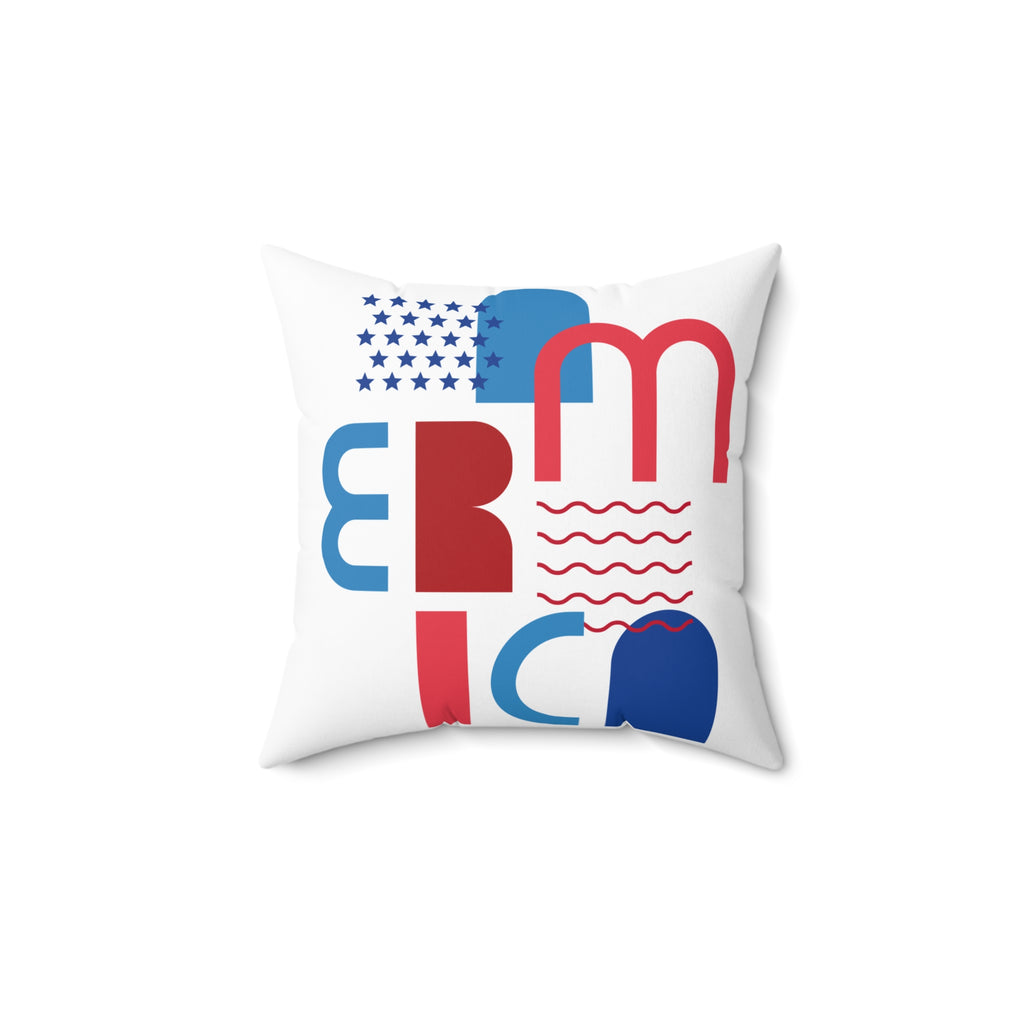 Patriotic 'America' Graphic Throw Pillow — Red White Blue Fourth of July Decor