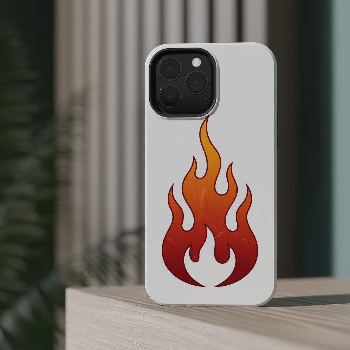 Flame Graphic Phone Case — Magnetic Impact‑Resistant Protective Cover