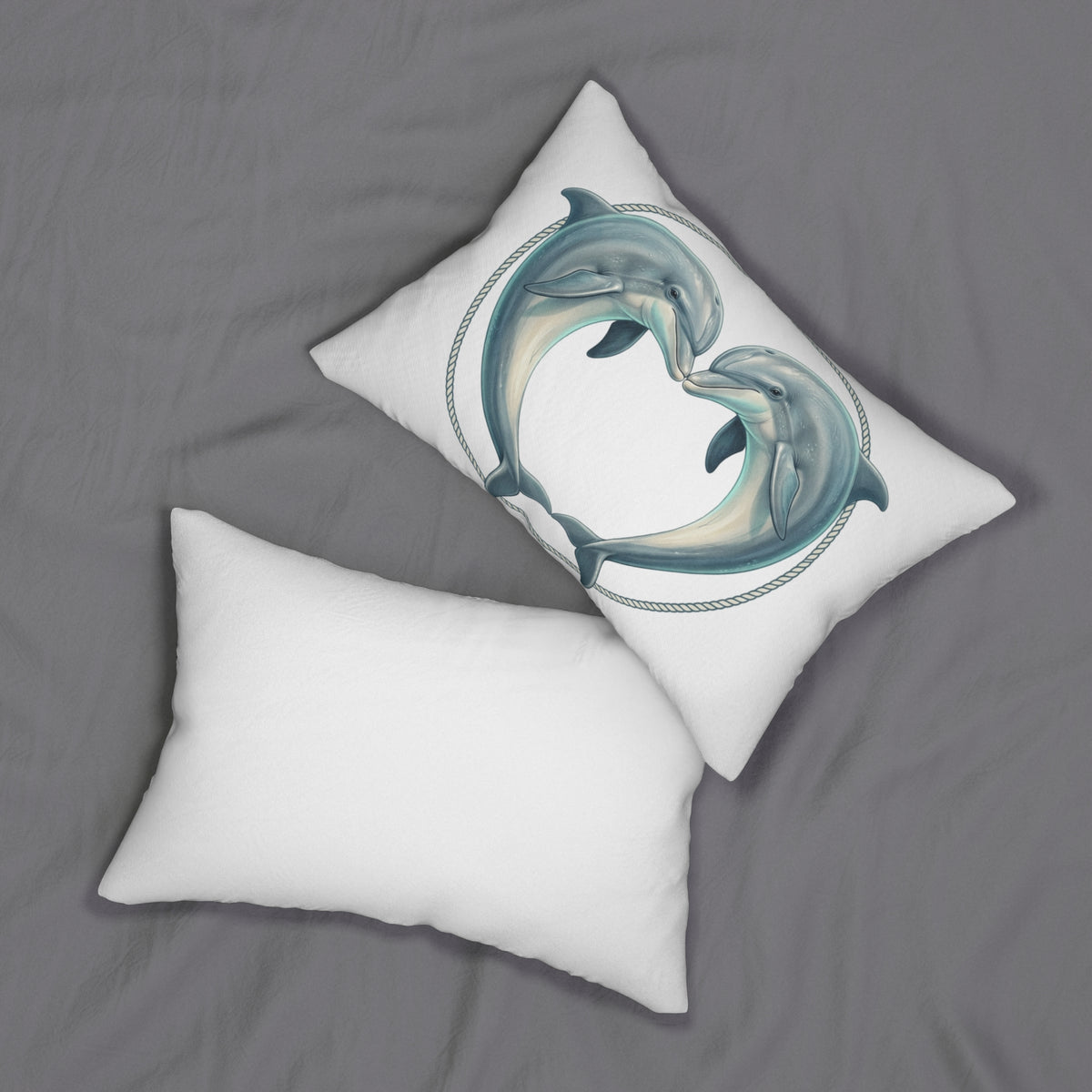 Dolphin Heart Lumbar Pillow