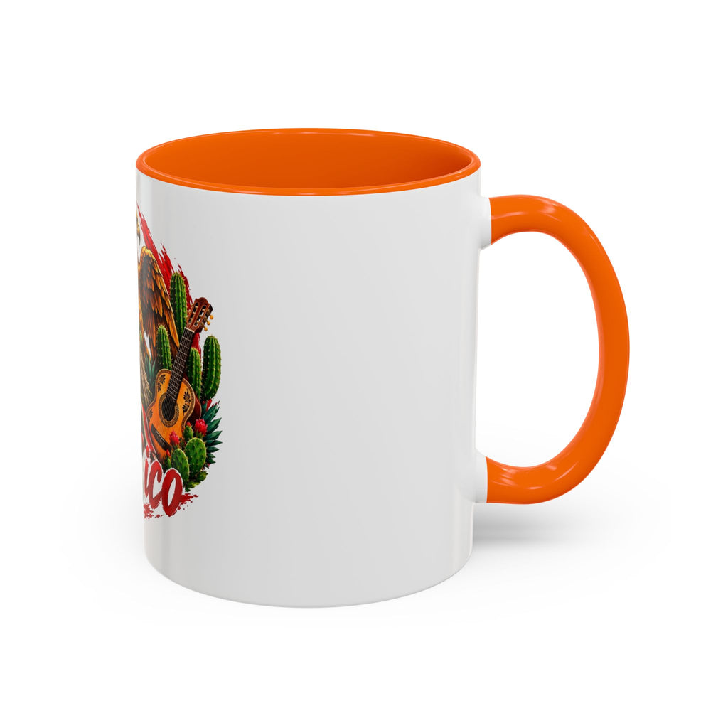 Mexico Souvenir Coffee Mug — Mexican Eagle, Cactus & Guitar Accent Mug