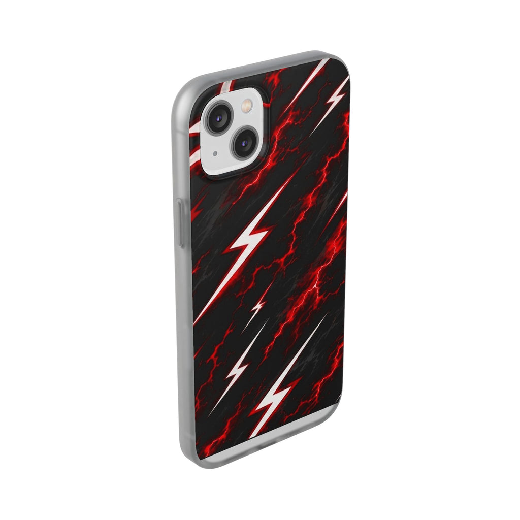 Phone Case — Red Lightning Bolt Storm Flexi Case