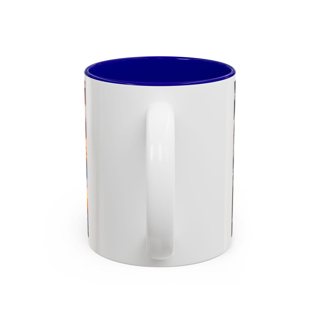 Patriotic USA Collage Mug — Statue of Liberty, Capitol & American Flag (Two-Tone)