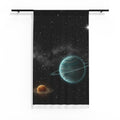 Sheer Space Curtain — Planetary Galaxy Sheer Window Panel