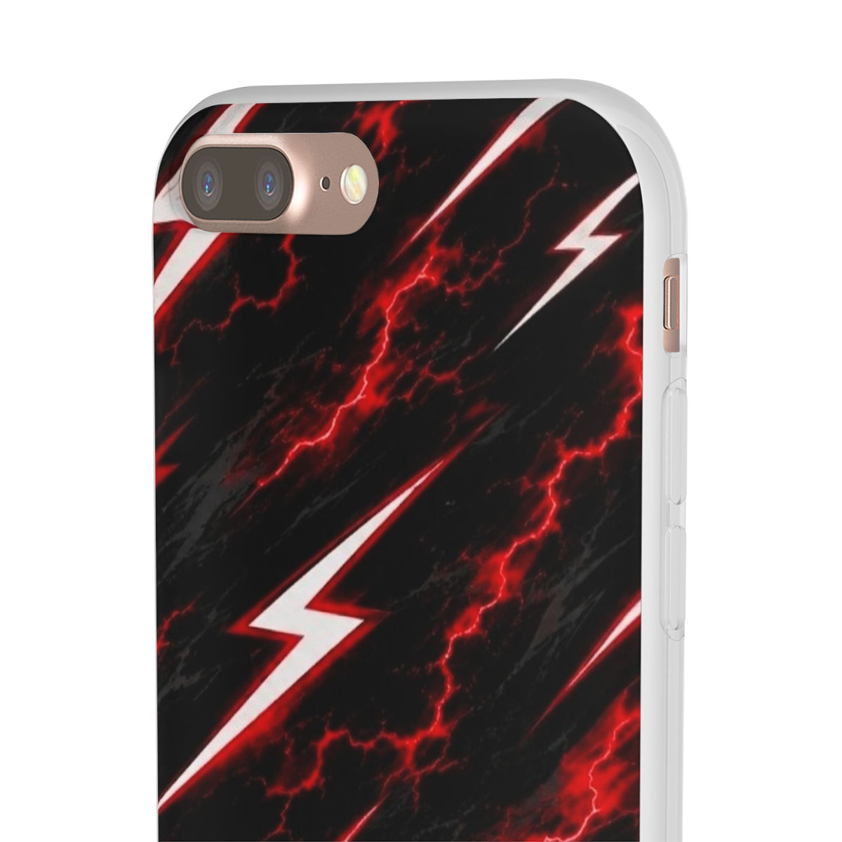 Phone Case — Red Lightning Bolt Storm Flexi Case