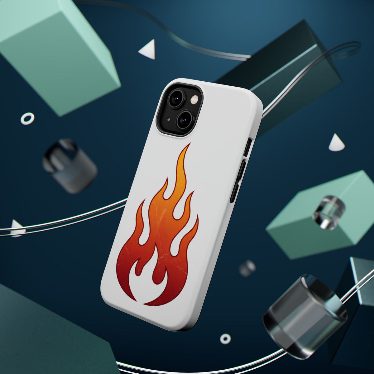 Flame Graphic Phone Case — Magnetic Impact‑Resistant Protective Cover