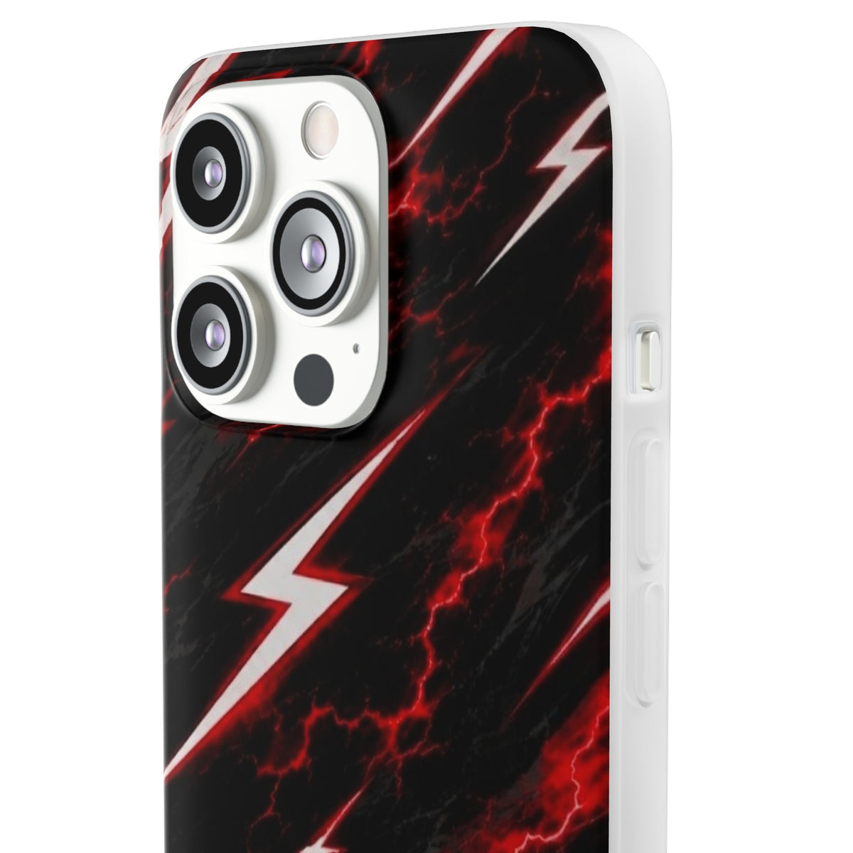 Phone Case — Red Lightning Bolt Storm Flexi Case