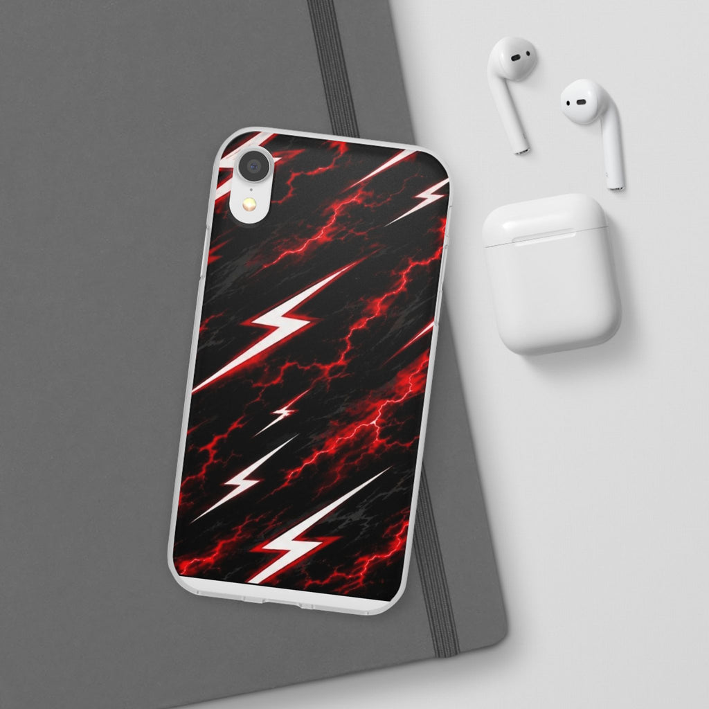 Phone Case — Red Lightning Bolt Storm Flexi Case