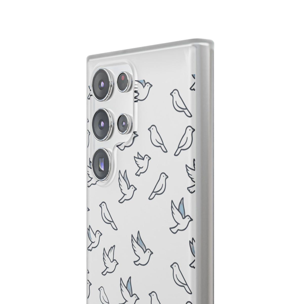 Dove Pattern Flexi Phone Case — Minimal White Bird Protective Case