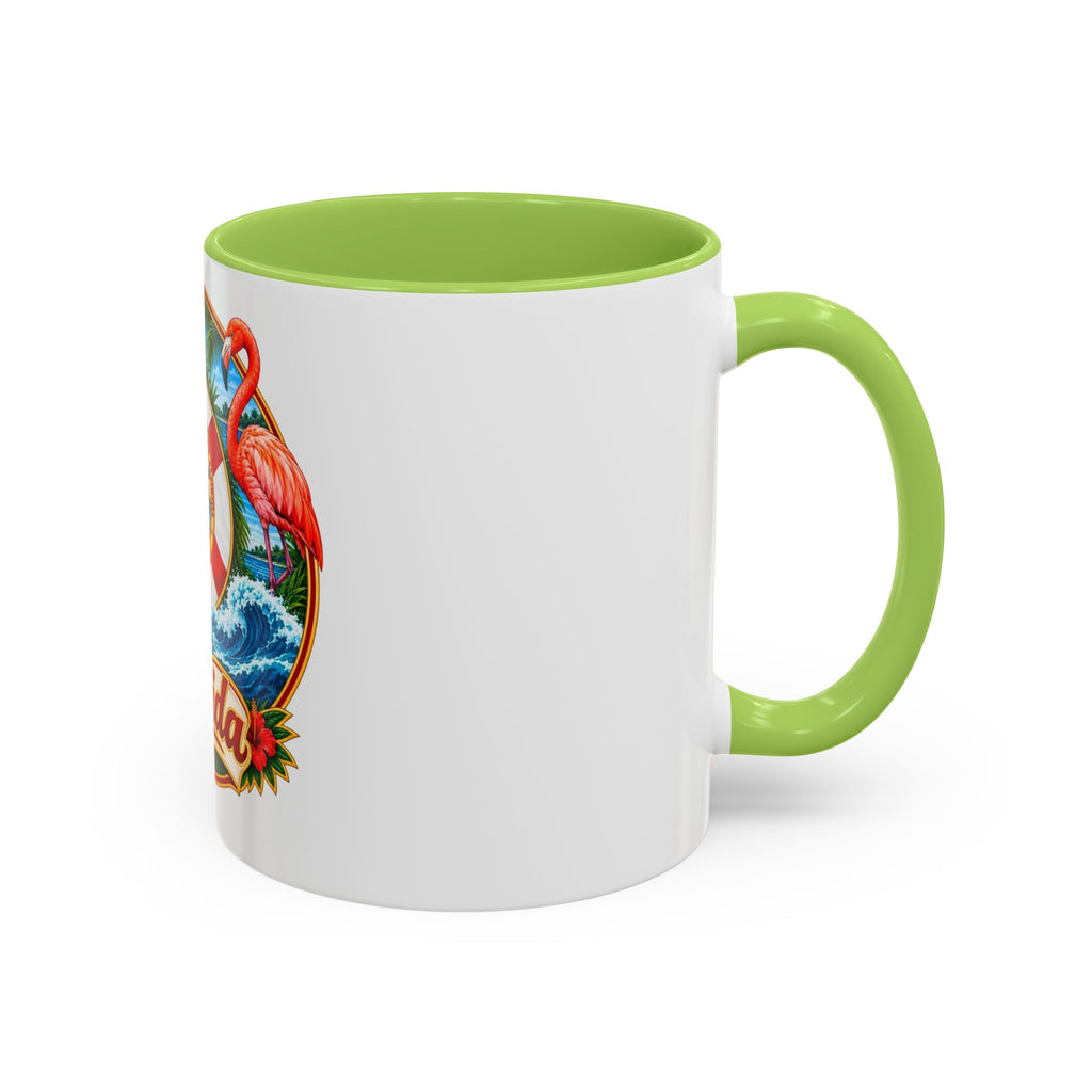 Florida Vintage Travel Coffee Mug — Flamingo, Alligator & State Seal Accent Mug