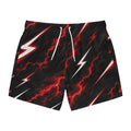 Swim Trunks - Red Lightning Bolt All-Over Print