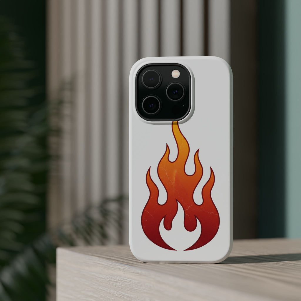 Flame Graphic Phone Case — Magnetic Impact‑Resistant Protective Cover