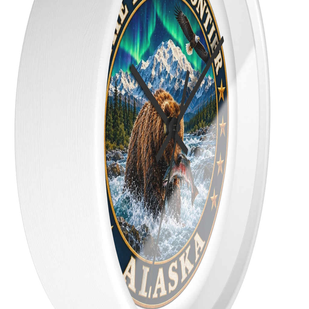 Alaska 'The Last Frontier' Bear Salmon Wall Clock