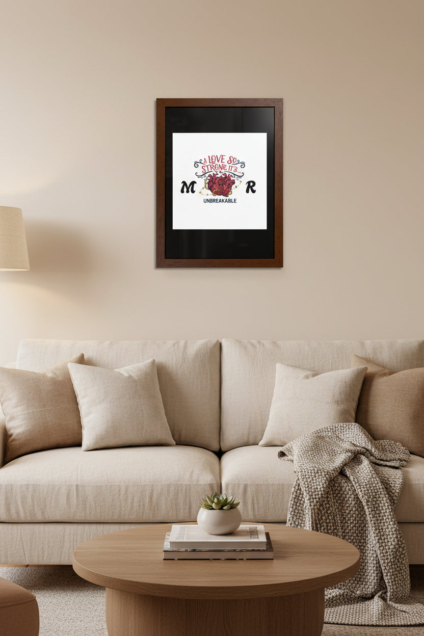 Framed Poster — "Unbreakable Love" (Multi‑Color)