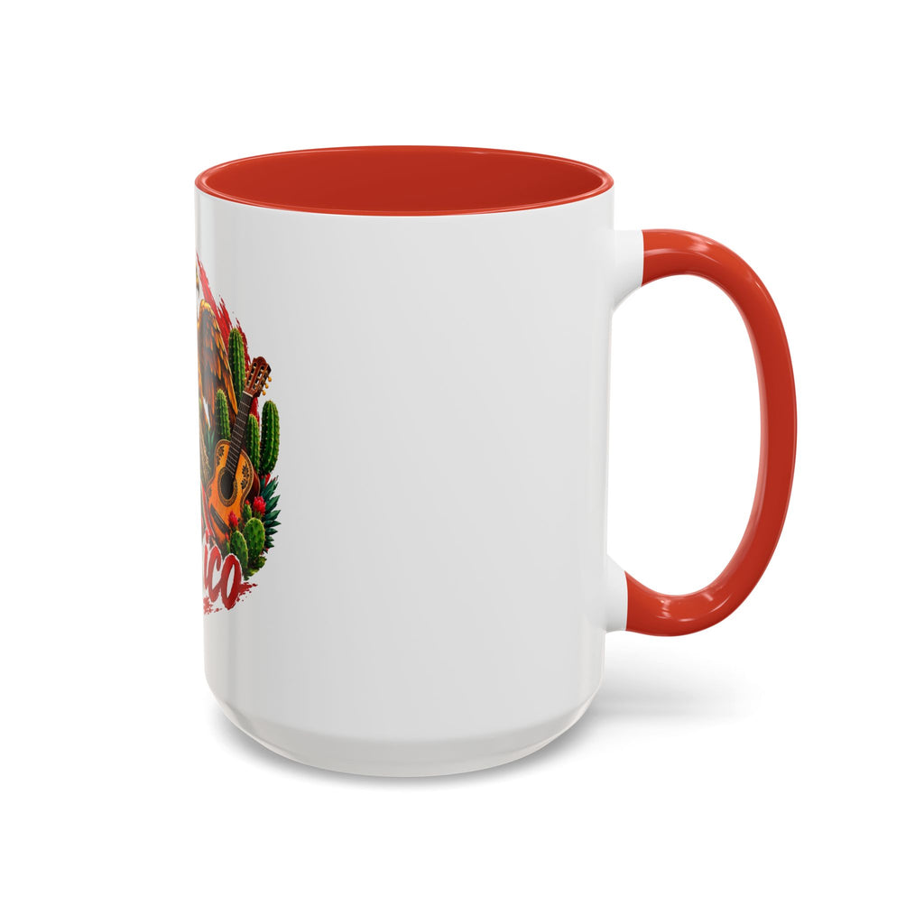 Mexico Souvenir Coffee Mug — Mexican Eagle, Cactus & Guitar Accent Mug