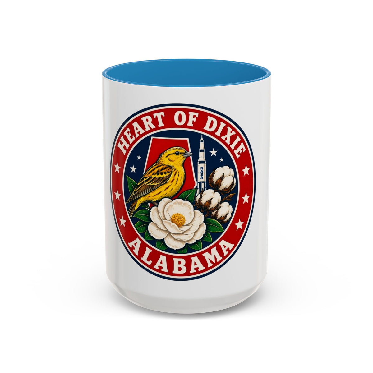 Alabama 'Heart of Dixie' Accent Coffee Mug — Magnolia & Yellowhammer State Pride