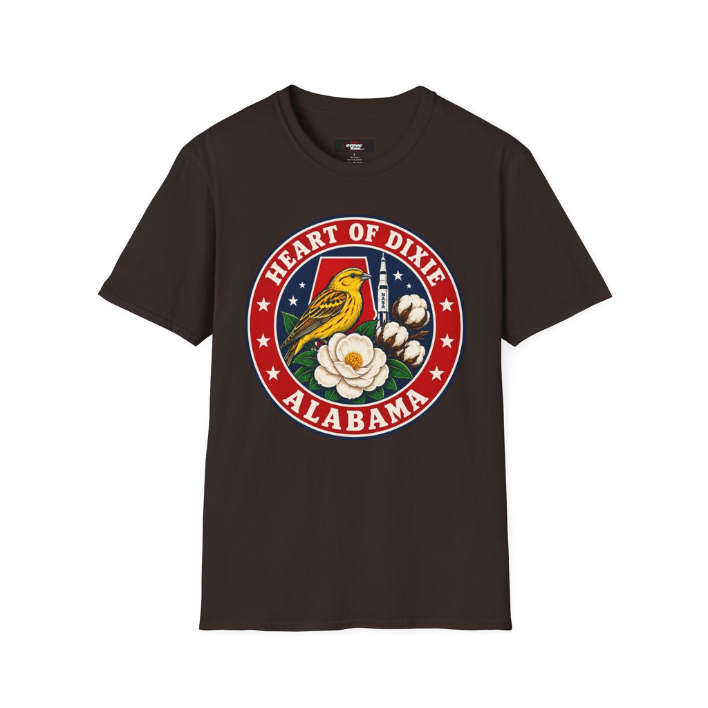 Alabama Heart of Dixie T‑Shirt — Yellowhammer & Magnolia State Emblem