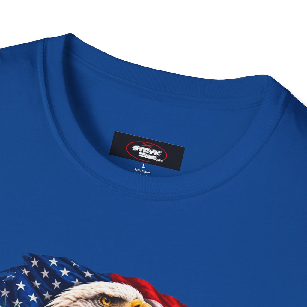 United States Patriotic T-Shirt — Bald Eagle, Statue of Liberty & Route 66 Design