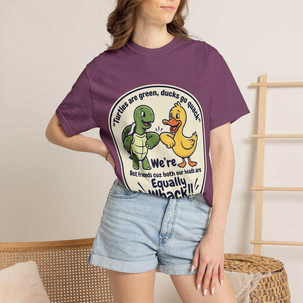 T-Shirt — "We're Equally Whack" Turtle & Duck Best Friends Graphic Tee