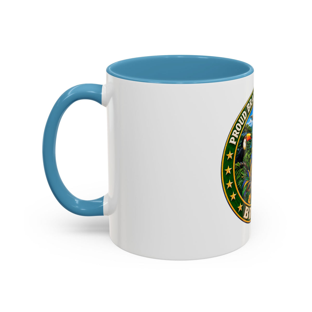 Brazil Pride Coffee Mug – "Proud Brazilian Heritage" Accent Ceramic Mug (11/15oz)