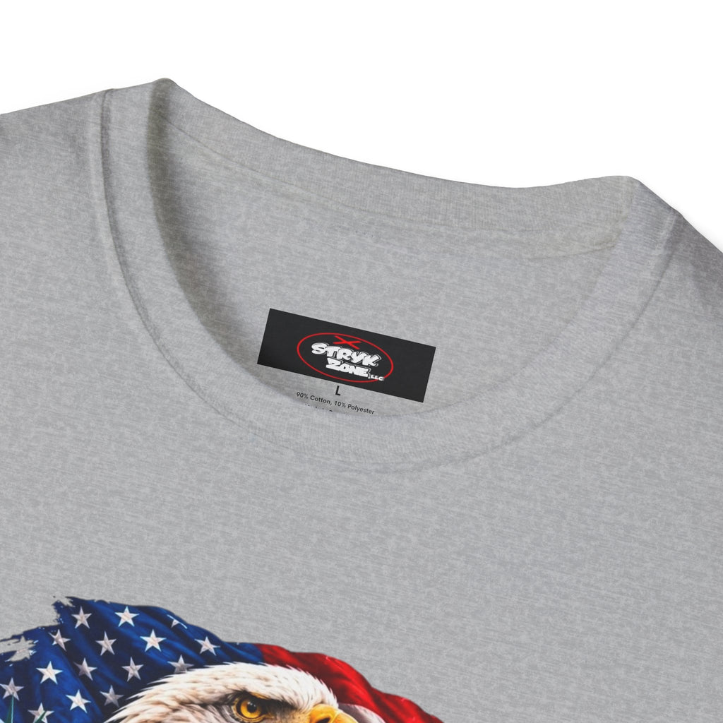 United States Patriotic T-Shirt — Bald Eagle, Statue of Liberty & Route 66 Design