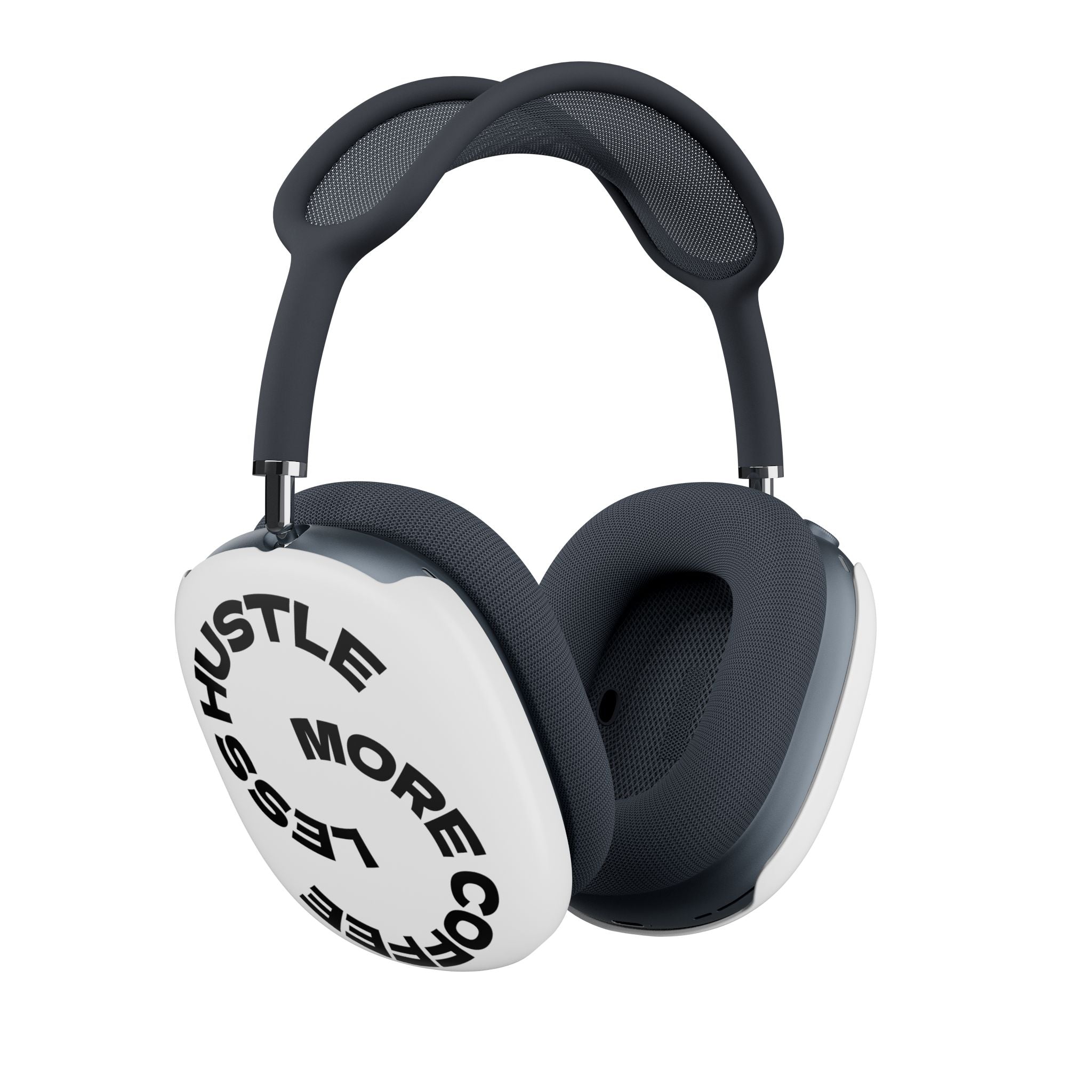 AirPod Max Case — "Less Hustle, More Coffee" Circular Typography Protective Covers