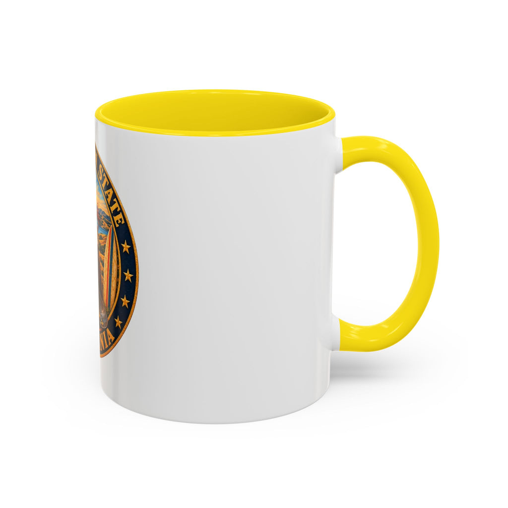 California Golden State Coffee Mug — Bear, Golden Gate & Poppies Accent Mug