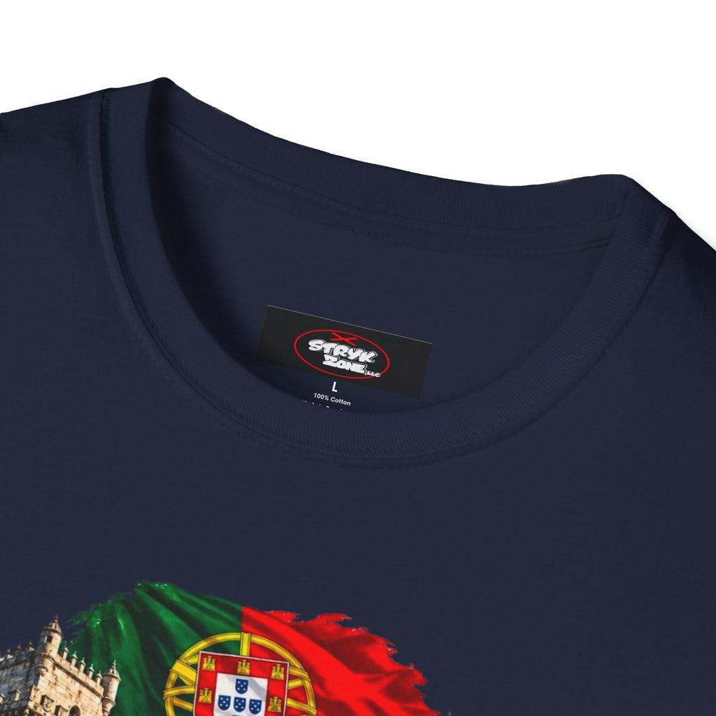 Portugal Travel T-Shirt — Vintage Lisbon Landmarks & Azulejo Heart Design