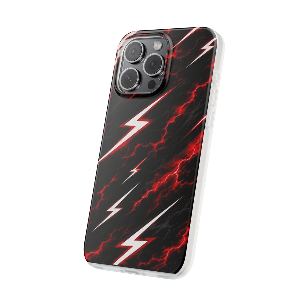 Phone Case — Red Lightning Bolt Storm Flexi Case