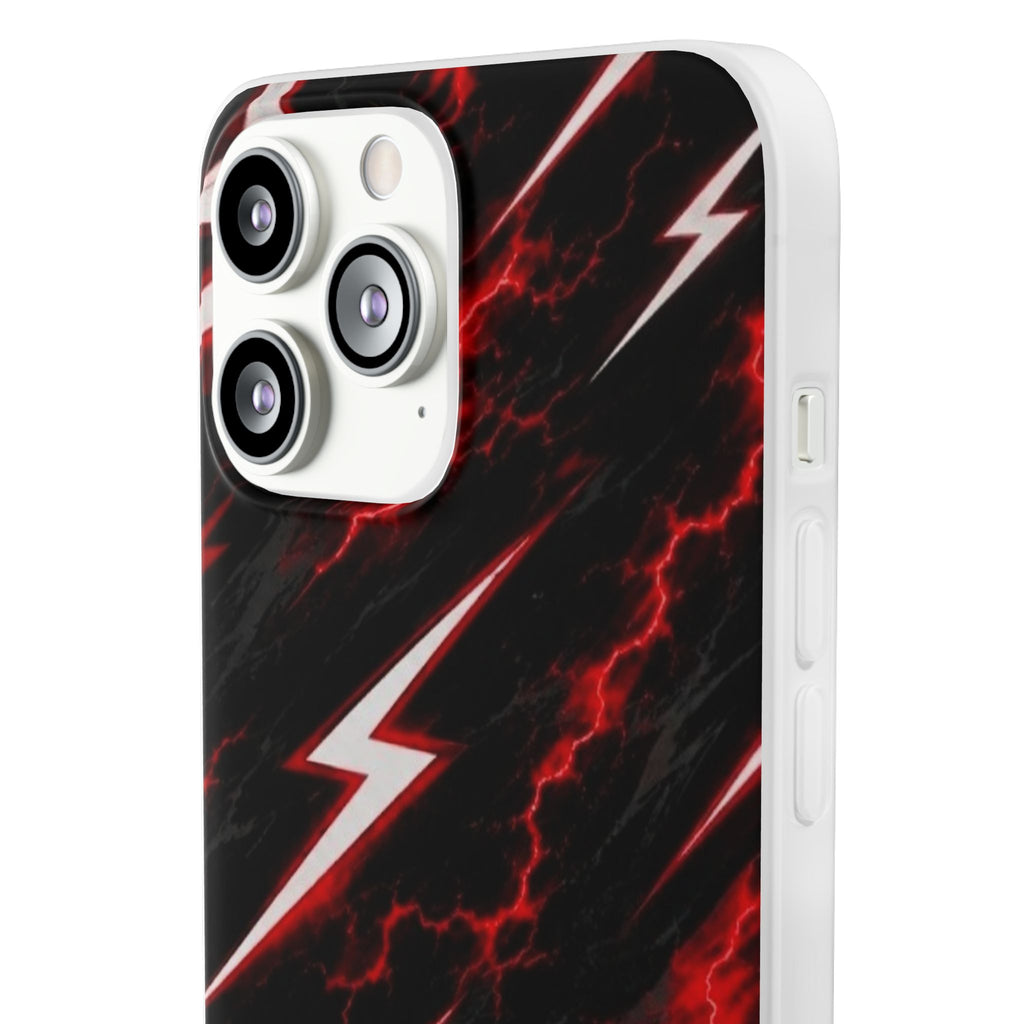 Phone Case — Red Lightning Bolt Storm Flexi Case