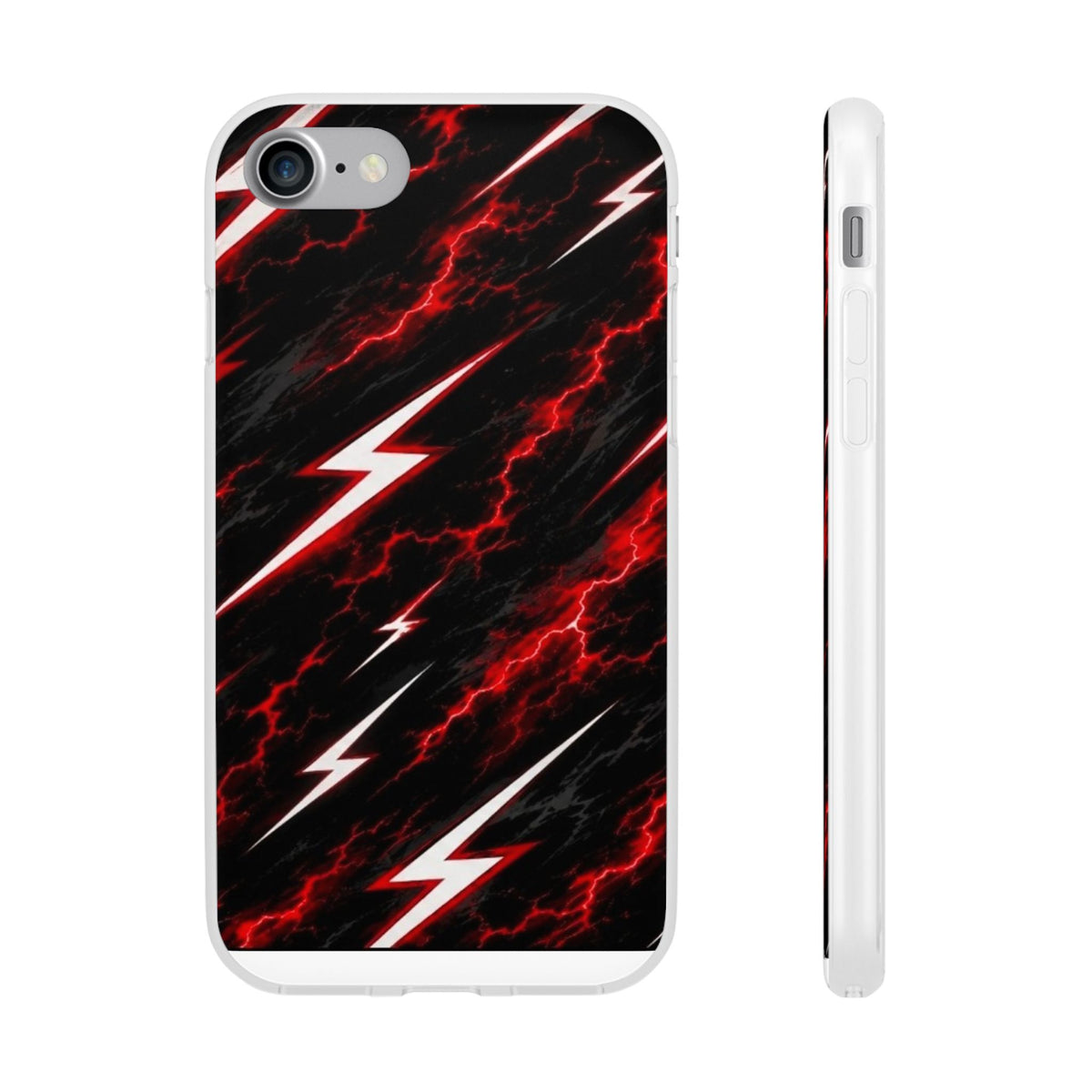 Phone Case — Red Lightning Bolt Storm Flexi Case