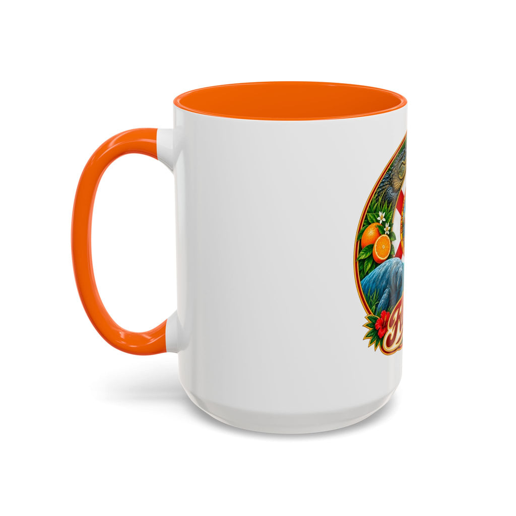 Florida Vintage Travel Coffee Mug — Flamingo, Alligator & State Seal Accent Mug